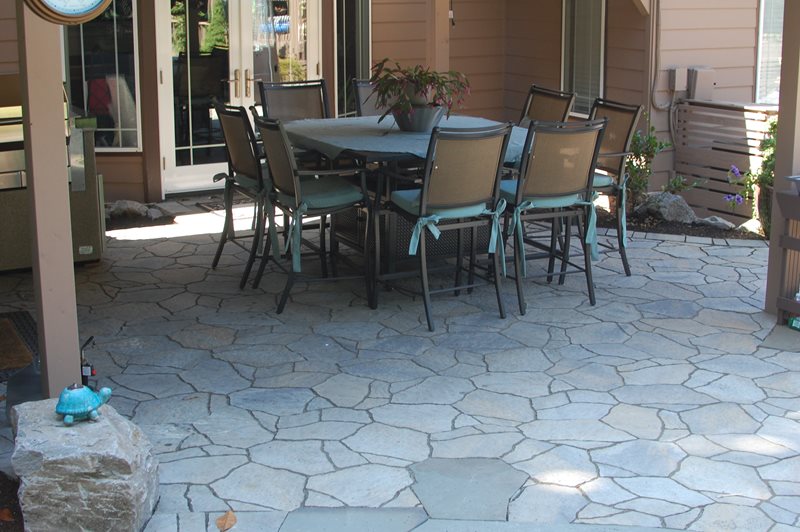 Slate pavers on a residential patio